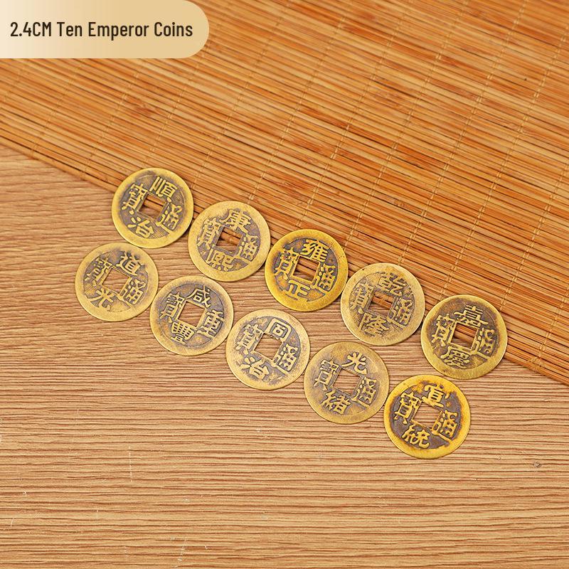 

Антикварные украшения из настоящей меди и латуни с монетами Пяти императоров, ручная работа Safe Travels