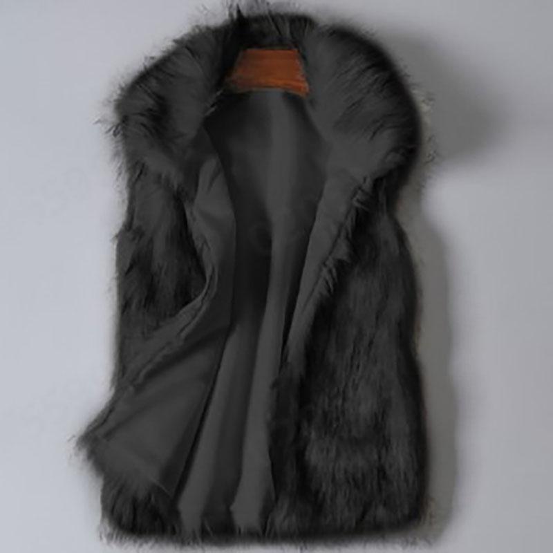 Fashion Fluffy Waistcoat Windproof Faux Fur Vest Women Plus Size Furry Coat Pockets Comfortable Vest Coat for Shopping