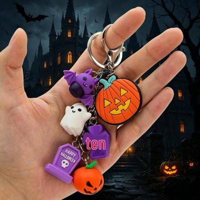Creative 3D Cartoon Keychain: Halloween/Christmas Gift for Students, Backpack or Clothing Accessory