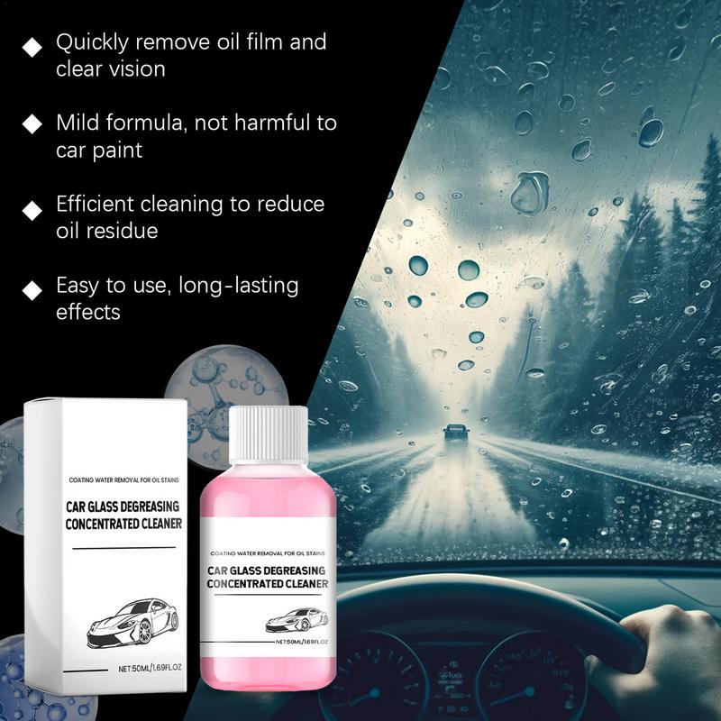 Automotive Glass Cleaner Car Glass Degreasing Concentrated Cleaner 50ml Windshield Glass Cleaner Professional Glass Cleaner For
