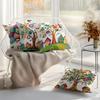 Colorful Trees Houses Pillowcase Printed 100% Polyester 45X45Cm Throw Pillowcover Decorative Sofa Cushion Pillowslip Home Decor