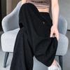 Pleated High Waist Fleece-Lined Wide Leg Pants for Women - Autumn Winter Slimming Plus Size Casual Wear