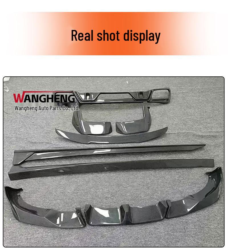 BMW X5 G05 Carbon Fiber Diffuser Kit: Front & Rear with Center Wing, Top Wing, Spoiler, and Rear Wing.