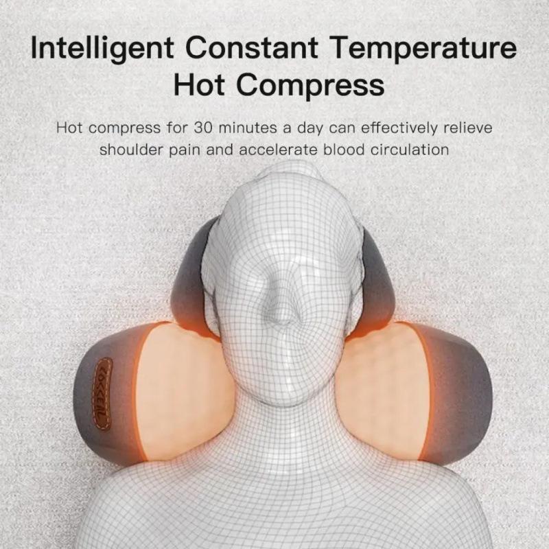 3-in-1 Heated Neck Support Pillow with Traction and Shoulder Pain Relief Massager