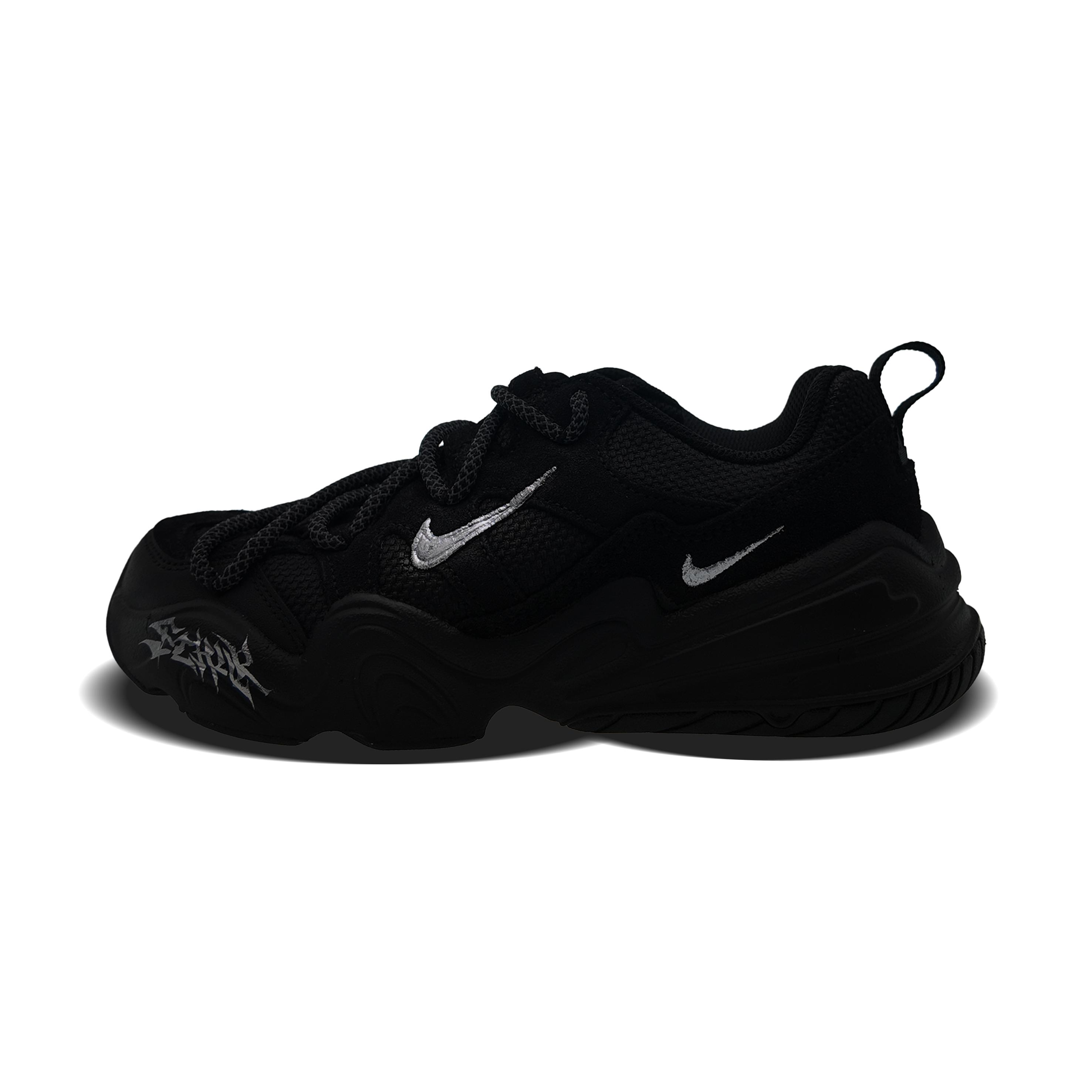 

Nike Tech Hera Abrasion Resistant Low top Casual Shoes Unisex Black Silver FJ9532-101(team1487-) 36