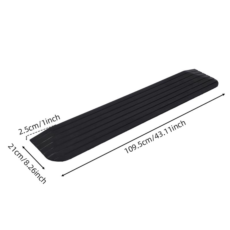 Rubber Threshold Ramp Striped Non-slip Surface 2200lbs/1000kg Load Capacity Ramp For Wheelchair