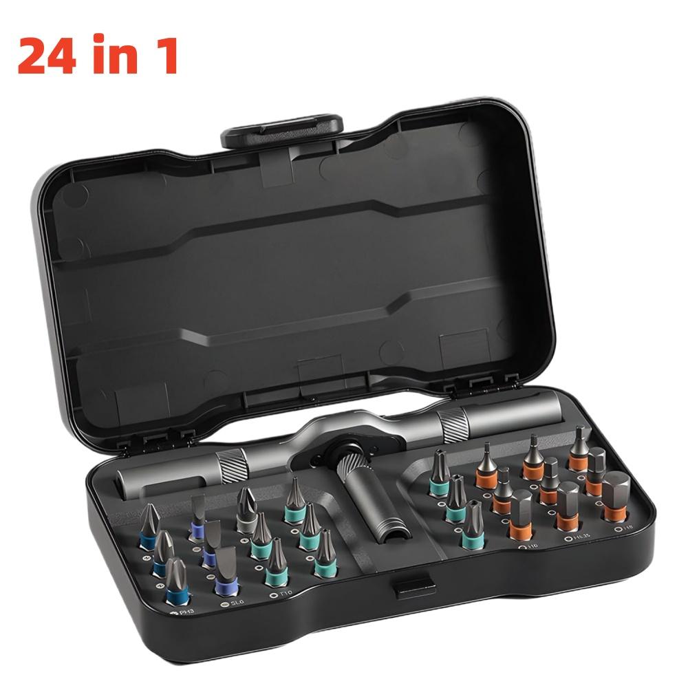 24-66 in 1 Magnetic Screwdriver Set DIY Ratchet Screwdriver Set Multi Bit Drive Set with Detachable Ratchet Handle for Compute
