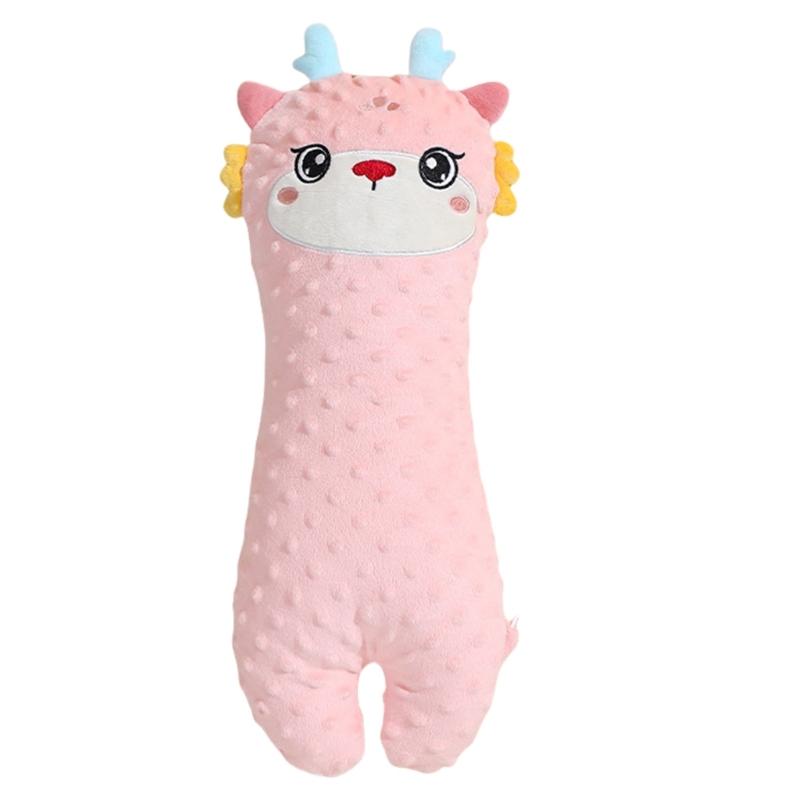 

Baby Comfort Pillow Infant Sleeping Cushions Pink Dragon Pattern Plush Baby Pillow Large for Crib Strollers Or Travel Use