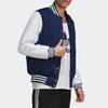 Adidas Originals Varsity Bomber Jacket With Striped Polyester Men Jackets Blue GE1346