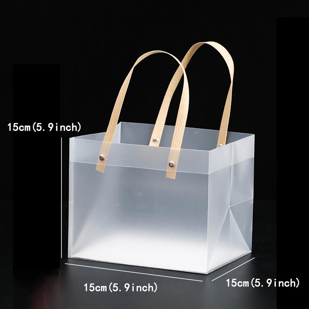 10PCS Frosted Tote Bag PVC Waterproof Transparent Eco-friendly Companion Gift Candy Bag