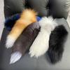 Huge Fluffy Faux Fur Fox Tail Keychain Therian Tail Fox Tail Keychain Fur Pendant Key Chain Gift for Women Girl Cute Animal Tail