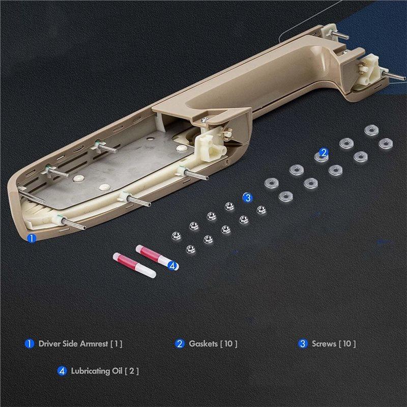 For Chevy Silverado 1500 2500HD 3500HD 2010-2014 For GMC Sierra 1500 2500 HD Compatible Front Left Armrest Repair Kit- 22818467