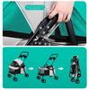 4 Wheels Pet Stroller, Folding Dog Cat Stroller with Cup Holder, Breathable Mesh for Small Pets