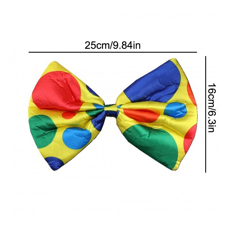 Colorful Clown Headdress Yellow Colored Dots Bow Headwear Circus Performance Props Funny Joker Hats Makeup Party Decorations