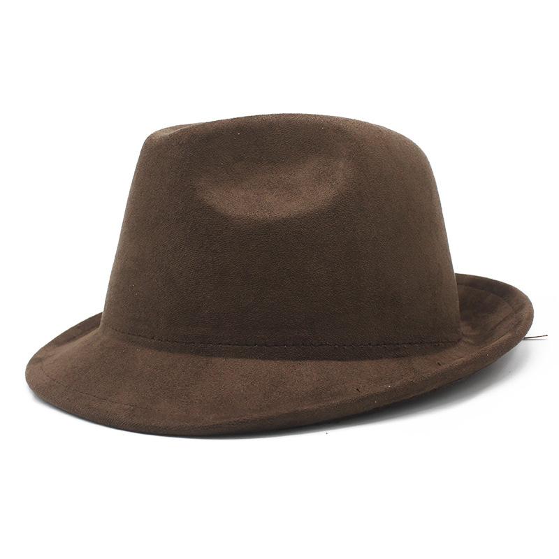 Top Hat Suede Vintage Men'S And Women'S British Hat Back Edge Jazz Hat Wool Top Hat Cowboy Hat