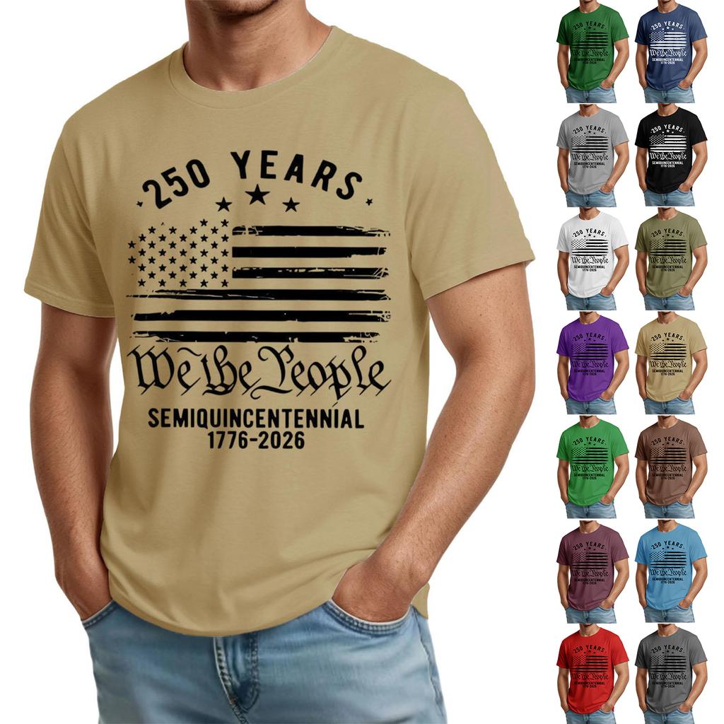 Men's Casual Round Neck Lightweight Breathable Short-Sleeve Top