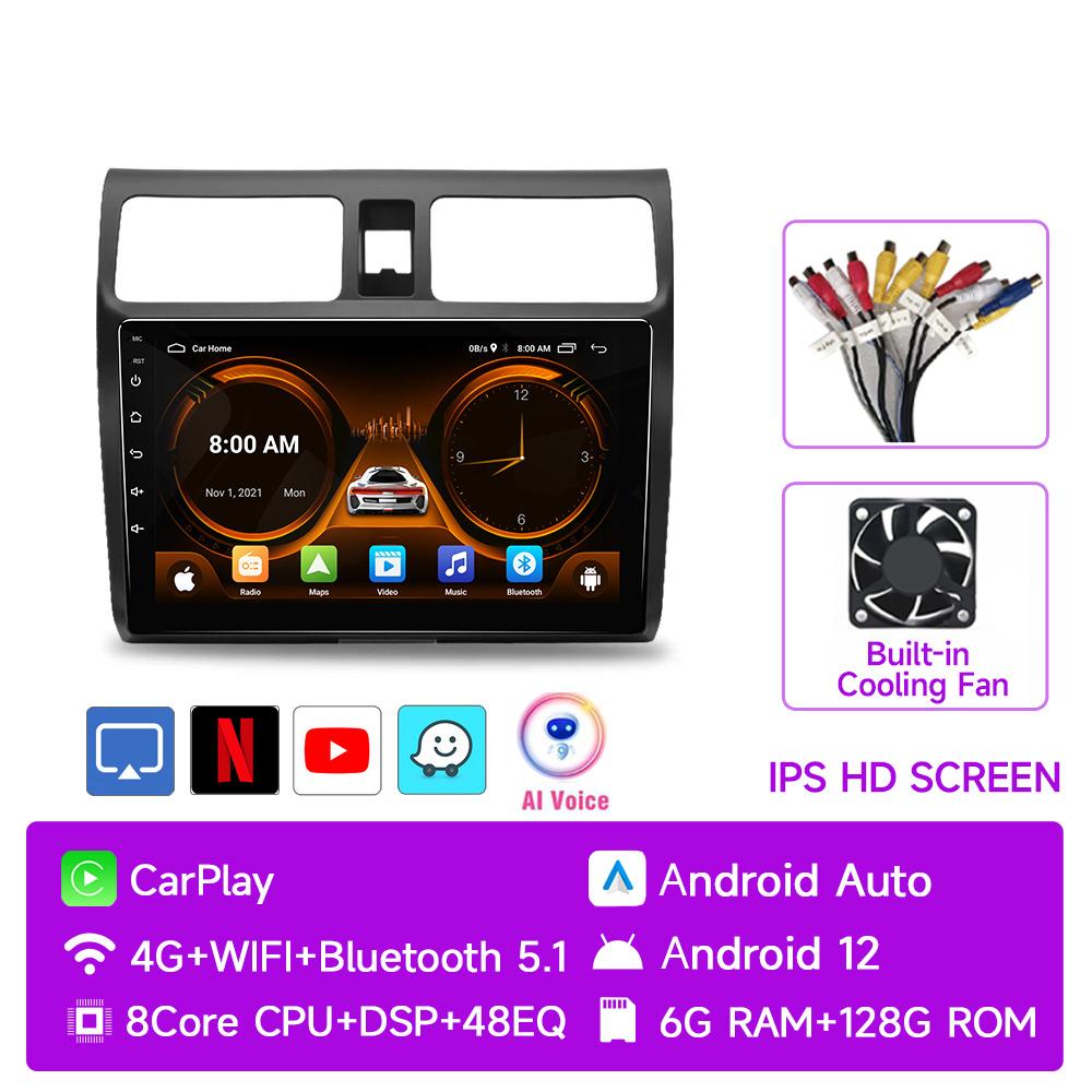JIUYIN AI Voice 2 Din Android Auto Radio For Suzuki Swift 2003 - 2010 Carplay 4G Car Multimedia GPS 2din Autoradio