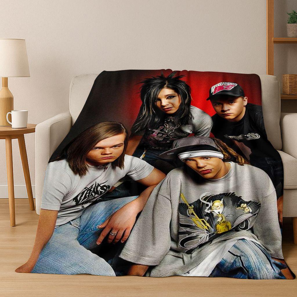 Coperta in Flanella Artistica Tokio Hotel Bill Tom Kaulitz Rock Music, Morbida e Accogliente Coperta da Divano/Letto per Casa Camera da Letto Coperta Regalo