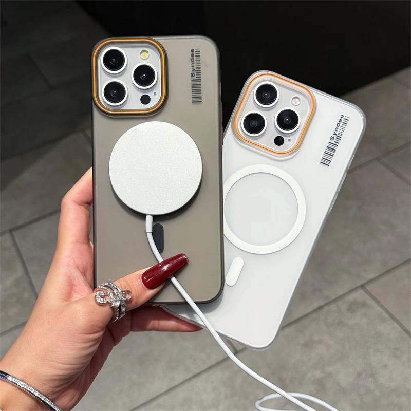 Luxury Transparent PC Hard Magnetic For Magsafe Phone Case For iPhone 16 15 14 Plus 13 12 11 Pro Max Wireless Charging Matte Cover