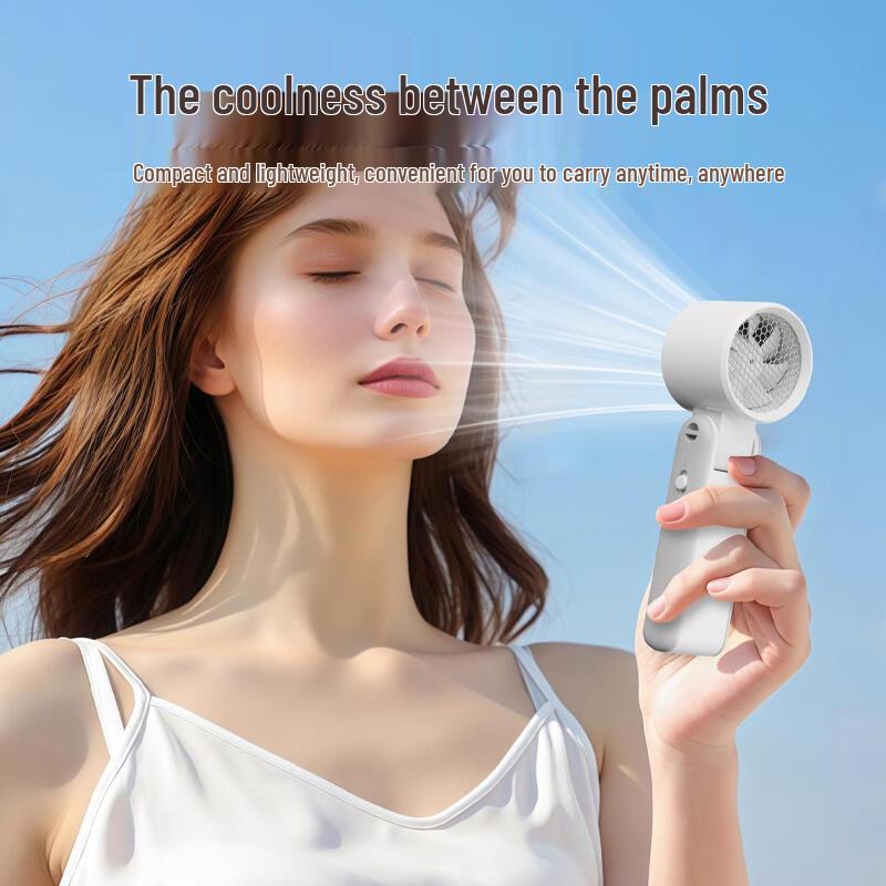 Foldable High-Speed Mini Handheld Fan with HD Display & Long Battery Life