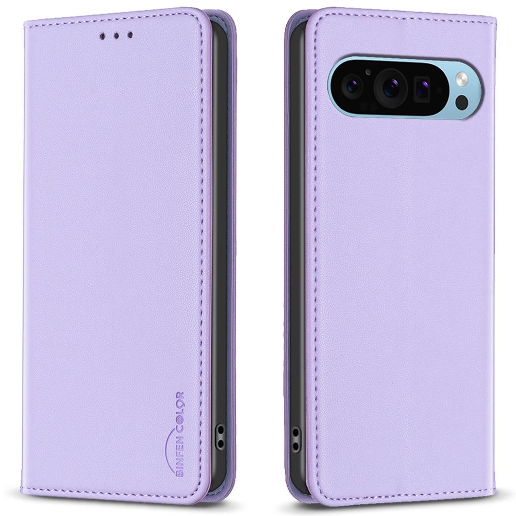BINFEN COLOR BF18 For Google Pixel 9/Pixel 9 Pro Leather Case Magnetic Closure Flip Phone Cover Full Body Protection