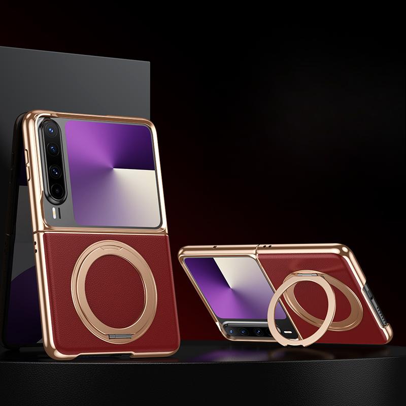 

Чехол для телефона Huawei Purax Складной Золотистый PX Вращающаяся Подставка Магнитный X Гальванизированный Противоударный Кожаный Чехол Huawei Pura X