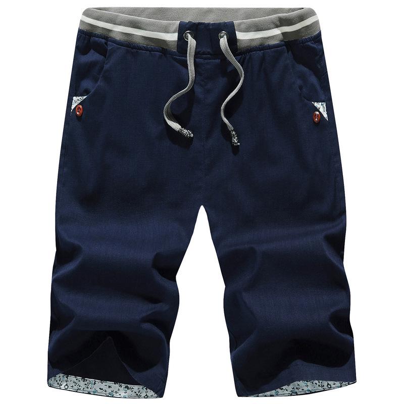 Men's Trendy Cotton Linen Mid-Length Shorts - Plus Size Casual Sportswear