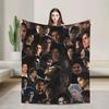 The Vampire Diaries Damon Salvatore Coperta Plaid Peluche Super Morbida Flanella Copriletto per Camera da Letto Campeggio Copri Letto