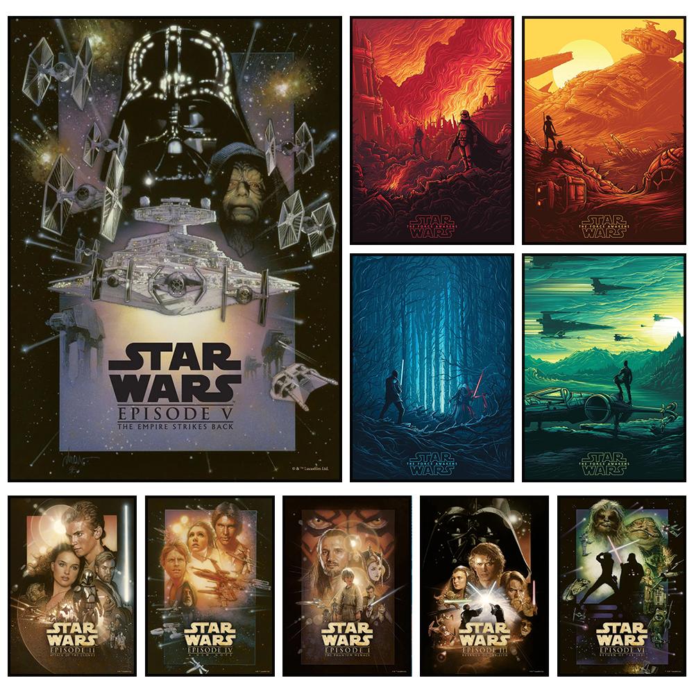 Star Wars Leinwand Dekoratives Gemälde Filmkunst Wandbild Retro Poster Moderne Heimwanddekoration Geschenk und Druck Ästhetik