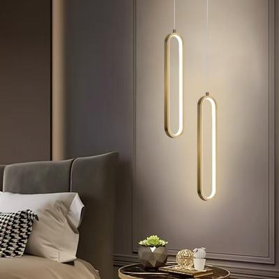 Minimalist Modern LED Pendant Light Bedroom Dining Room Bedside Gold Black Pendant Light Indoor Decorative Light LED Lustre