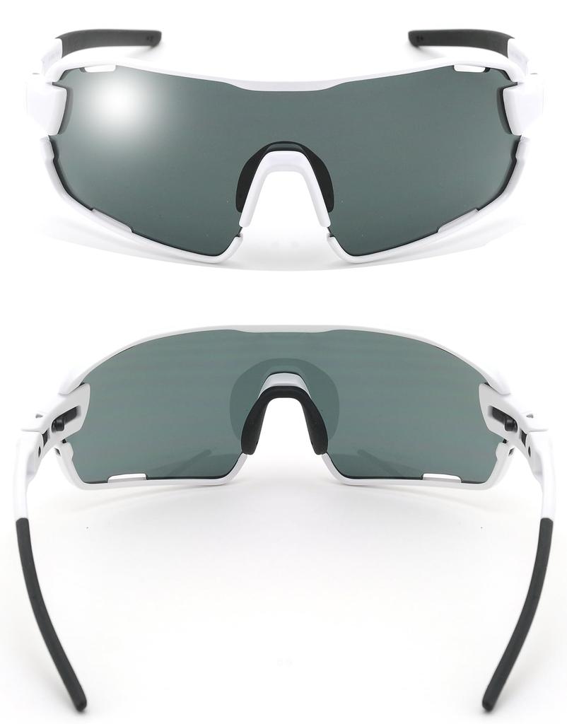 Polarized Sports FIT for a Perfect Fit A-Fit Men's Sunglasses, MASTER, Full-Rim, White/Polarized Smoke, AF-805-C3-PSM-S,