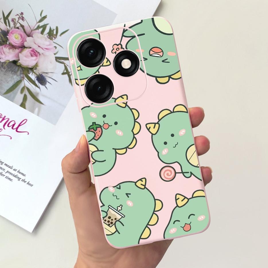 For Tecno Spark 20C Case BG7n Cute Dinosaur Cartoon Cover Soft Silicone Phone Case For Tecno Spark 20 Pro Spark20 C Shell Bumper