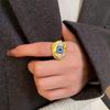 Vintage Glaze Luxury Ring Pleated Devil's Eye Opening Finger Ring Devil's Eye Ring  Party Favors