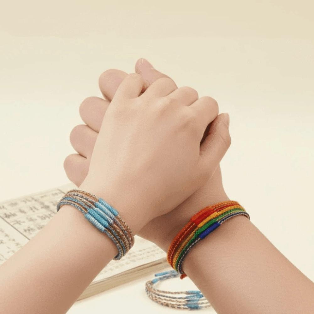 Adjustable Design Five-Color Cord Bracelet Fortunate Ornaments Amulet Woven Lucky Wrist Rope Cultural Significance Exquisite
