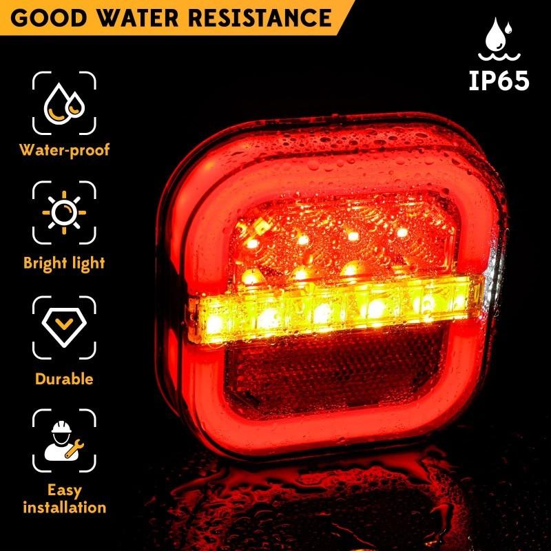 Universal LED Trailer Rear Lights Kit 2Pcs Super Bright High Lumens Simple tallation Brake Lights For Trailer Truck Taill