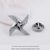 Crystal Pinwheel Men's Brooch - High-End Lapel Pin with Inlaid Zircon for Women's Accessories