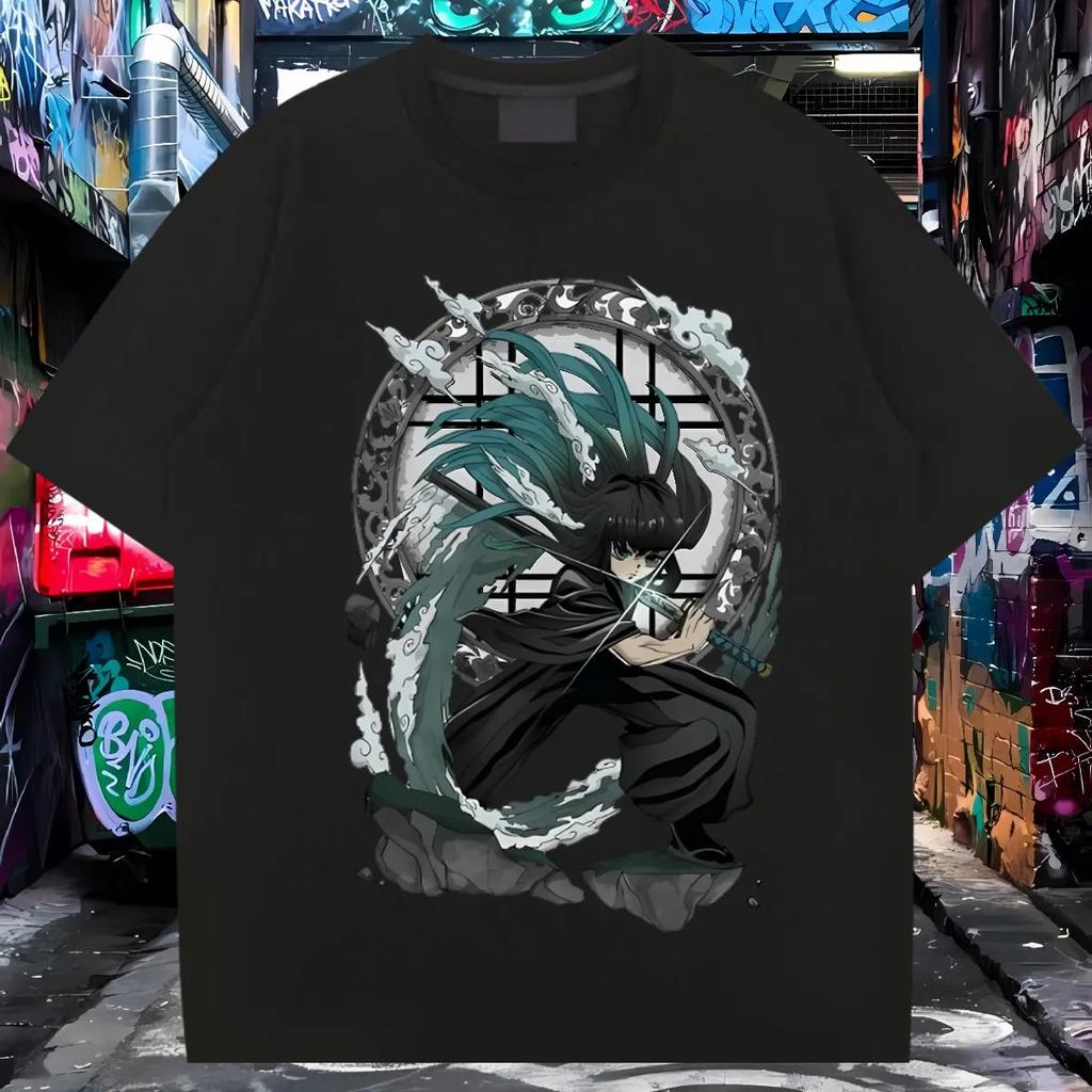 Japanese Anime Street Fashion T-Shirt Printed Crew Neck Short Sleeve Sports Casual T-Shirt Cotton Couple T-Shirt Unisex