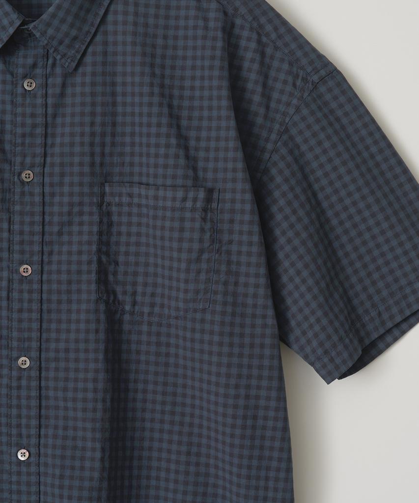ANOTHER OFFICE Huge Garment Gingham Check Shirt (Smoky Indigo)