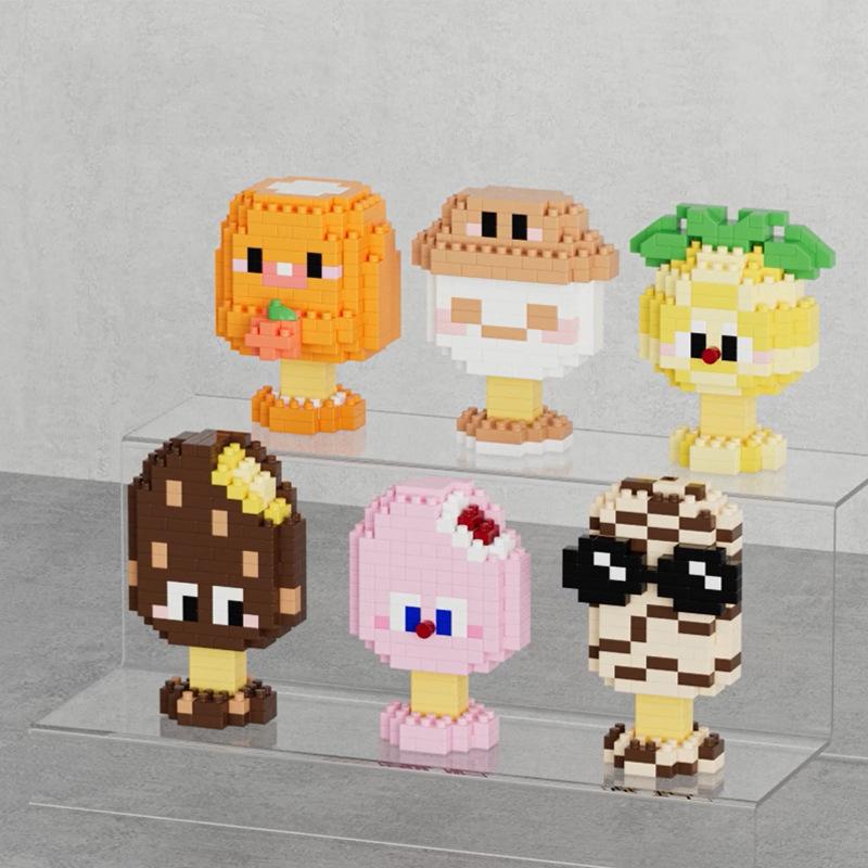 Cartoon Ice Cream Figures Micro Diamond Block Vanilla Chocolates Pineapple Nanobricks Cherry Popsicle Building Bricks Toys