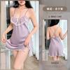 New lace lace pure desire wind suspender pajamas ice silk sexy slit pajamas deep V beautiful back home pajamas women
