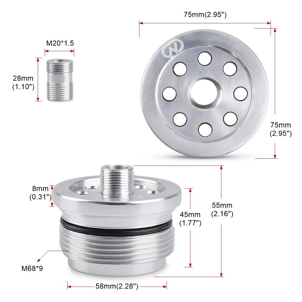 Fit For Smart Fortwo 450 Automobiles Filters Oil Filter Sandwich Adapter Conversion Billet Aluminium Gasoline Filter