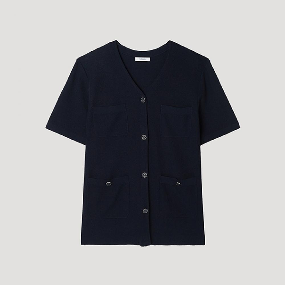 

[She S miSS] V Neck Middle Cardigan SSkcdp22090 Na navy/66