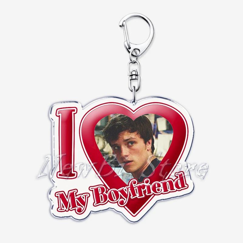 Hunger Games Popular I Love My Boyfriend Josh Hutcherson Key Chain Keychains Movie Ring for Bag Pendant Keyring Jewelry Gifts