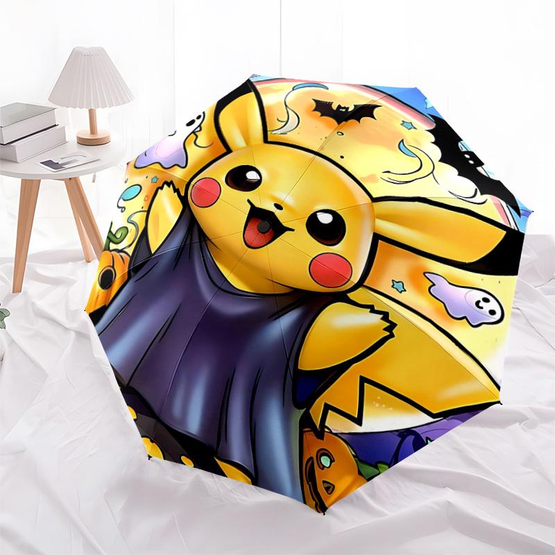 1pc Halloween Pikachu Automatic Open/Close Umbrella, Lightweight Design for Everyone, Halloween & Christmas Gifts - Ideal for Daily, Formal, Party Use