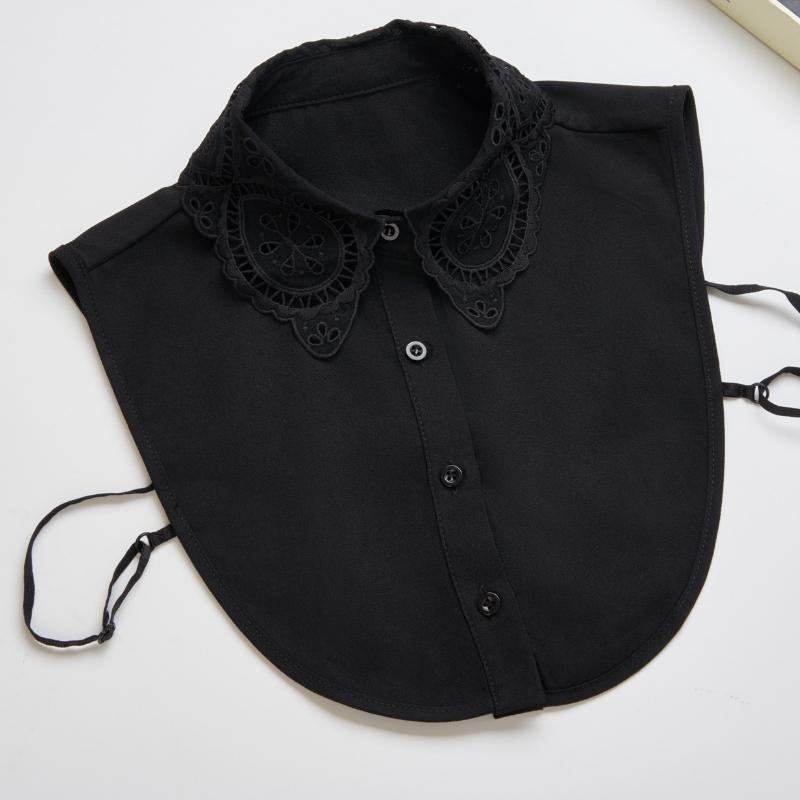 Neues Design Hemdkragen Falscher Kragen Damen Aushöhlen Blume Knopf Halbes Hemd Abnehmbarer Kragen Abnehmbare Halsbekleidung Falsche Krawatten