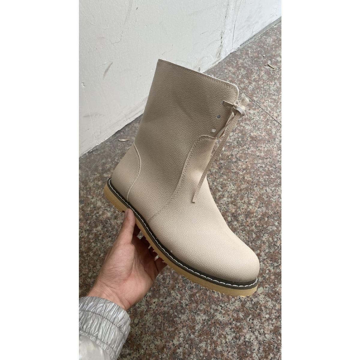 

Повсякденні черевики на плоскій підошві з круглим носком для осінньо-зимового сезону, зі шнурівкою спереду та низьким вирізом однотонного кольору, жіноча плоска підошва, зимові снігові черевики 41 бежевий