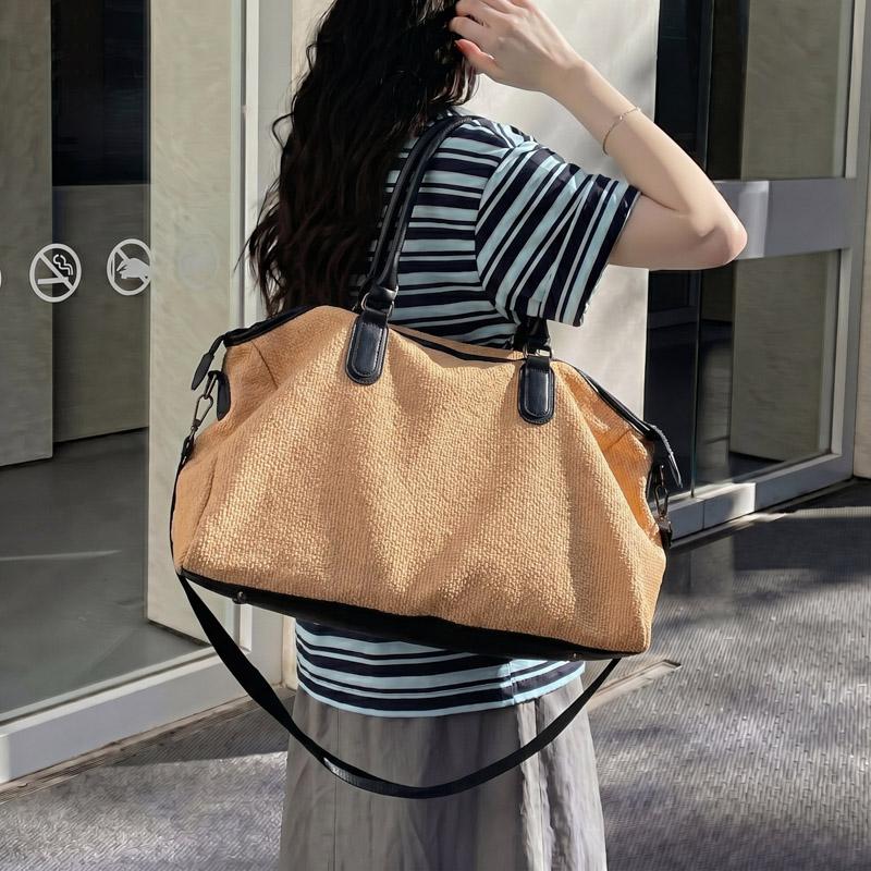 Travel Duffel Bag for Women, Large Capacity Weekender Bag with Leather Handles