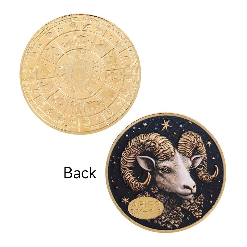 Памятная монета 12 созвездий Водолей Рыбы Овен Телец Лев Близнецы Рак Скорпион Весы Дева Козерог Монеты