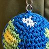 Thickened Metal Ring Crochet Ball Charm Pendant Necklace Plush 1 Pc