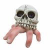 Skull Finger Ornament, Resin Carving Halloween Decoration, Lifelike Bone Texture Scary Dark Hunting Style Figure, for Outdoor Party Desktop Gift